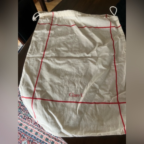 Clare V Red Green Checker Summer Simple Tote Bag Shoulder Strap Like New - Picture 12 of 16